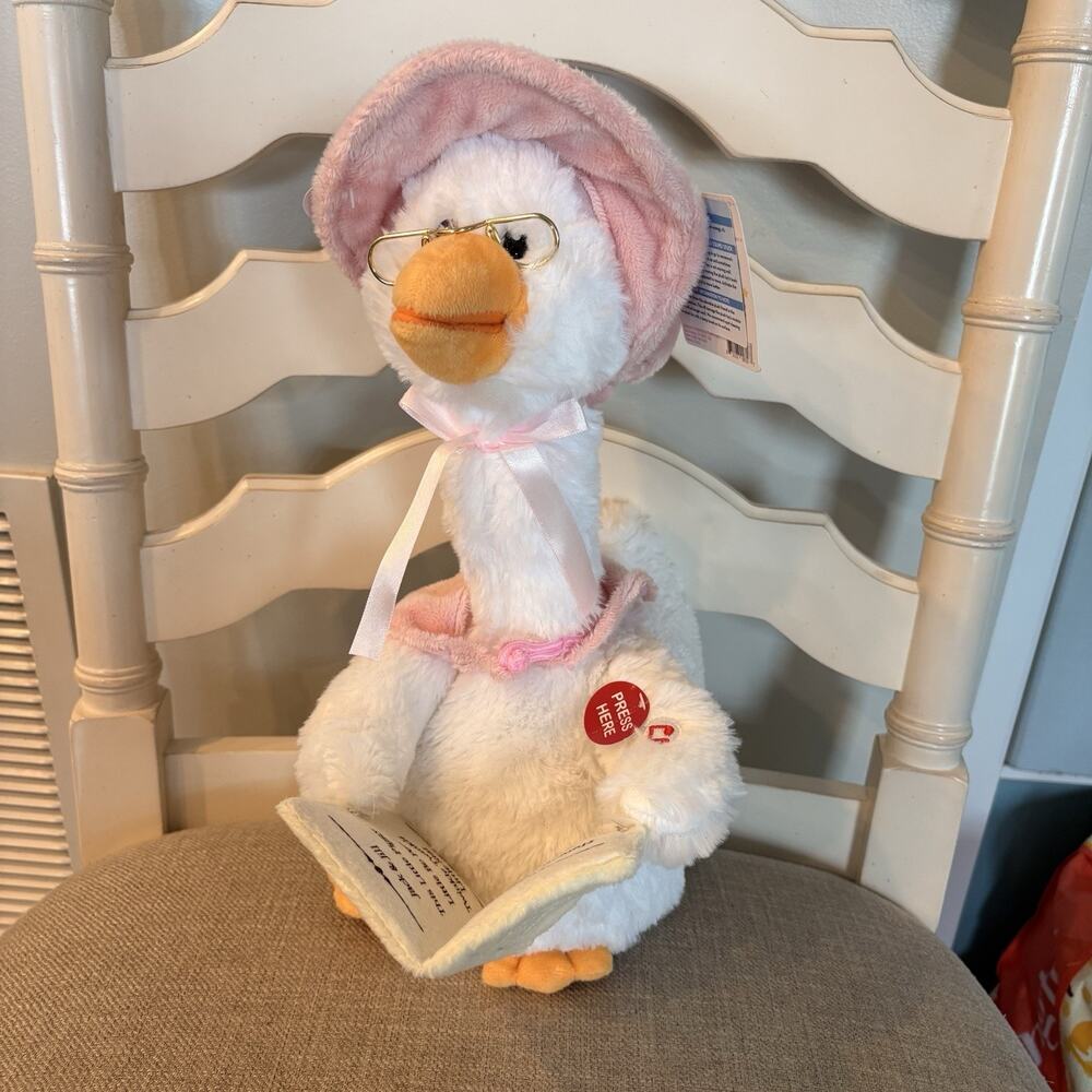 Mother Goose Animated Talking Plush 14" Toy Nursery Rhymes Pink Works NWT